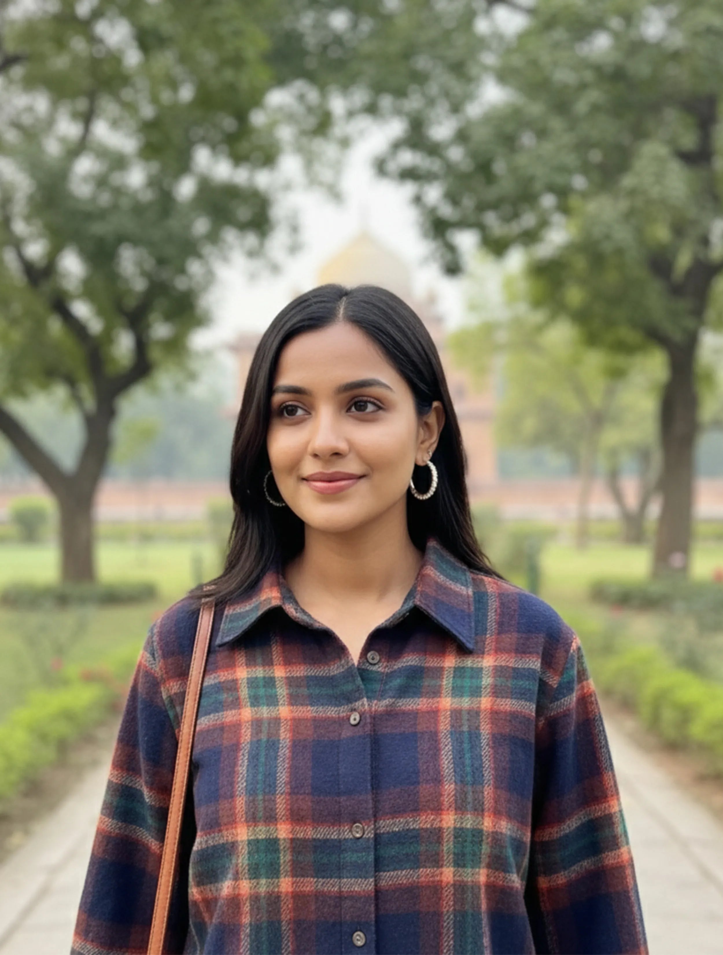 trueBrowns Navy Check Woollen Shirt Top