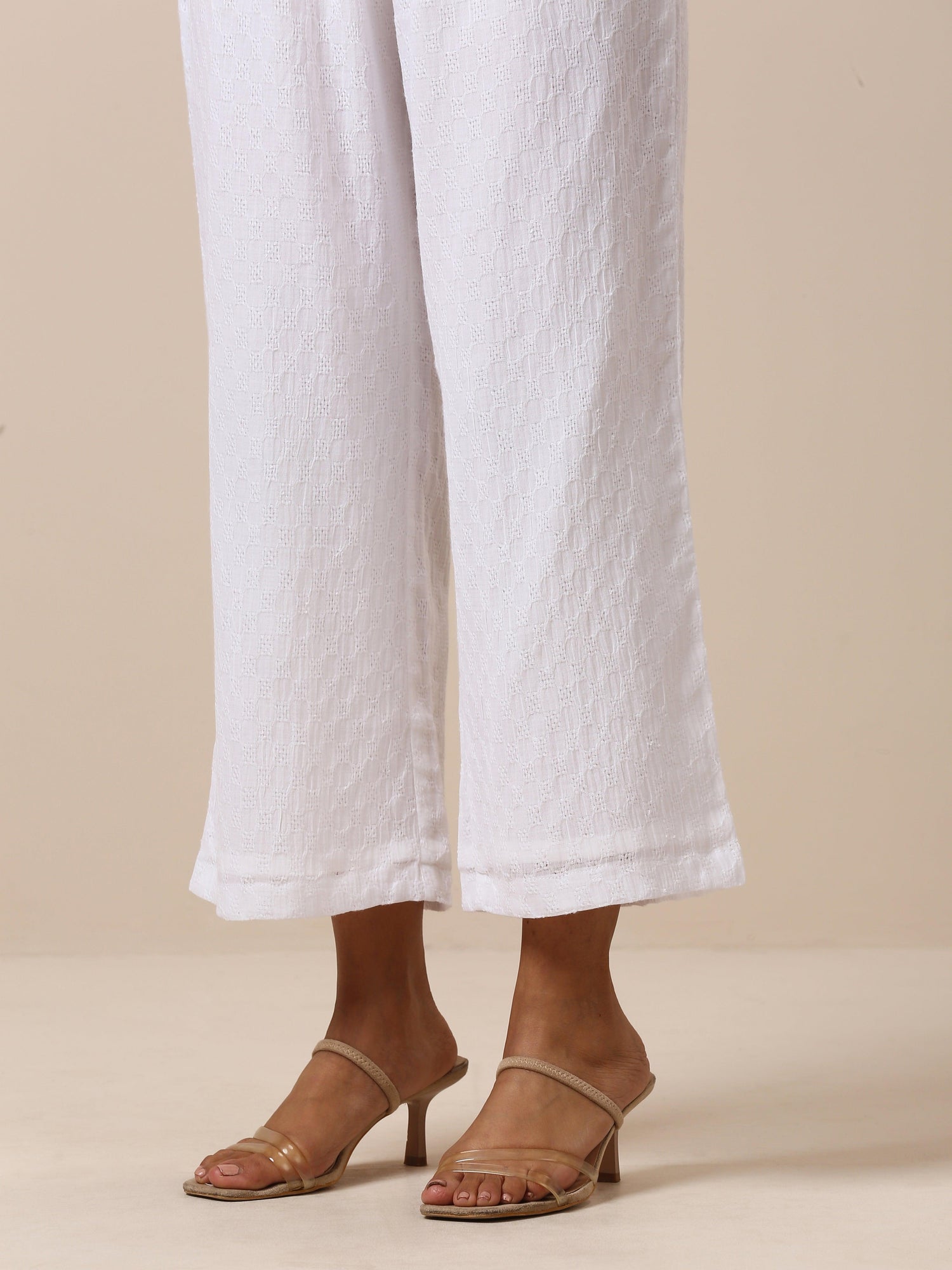 Cotton White Weave Pant - trueBrowns