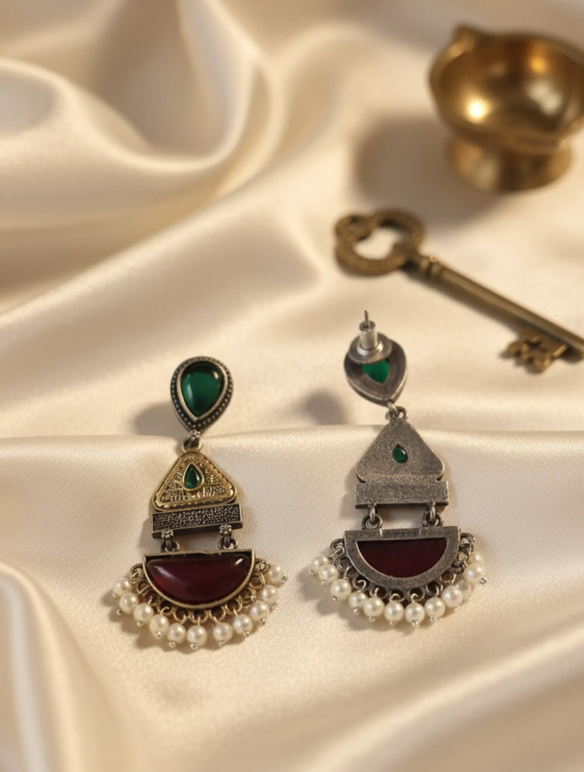 trueBrowns Emerald Glow Chand Drops