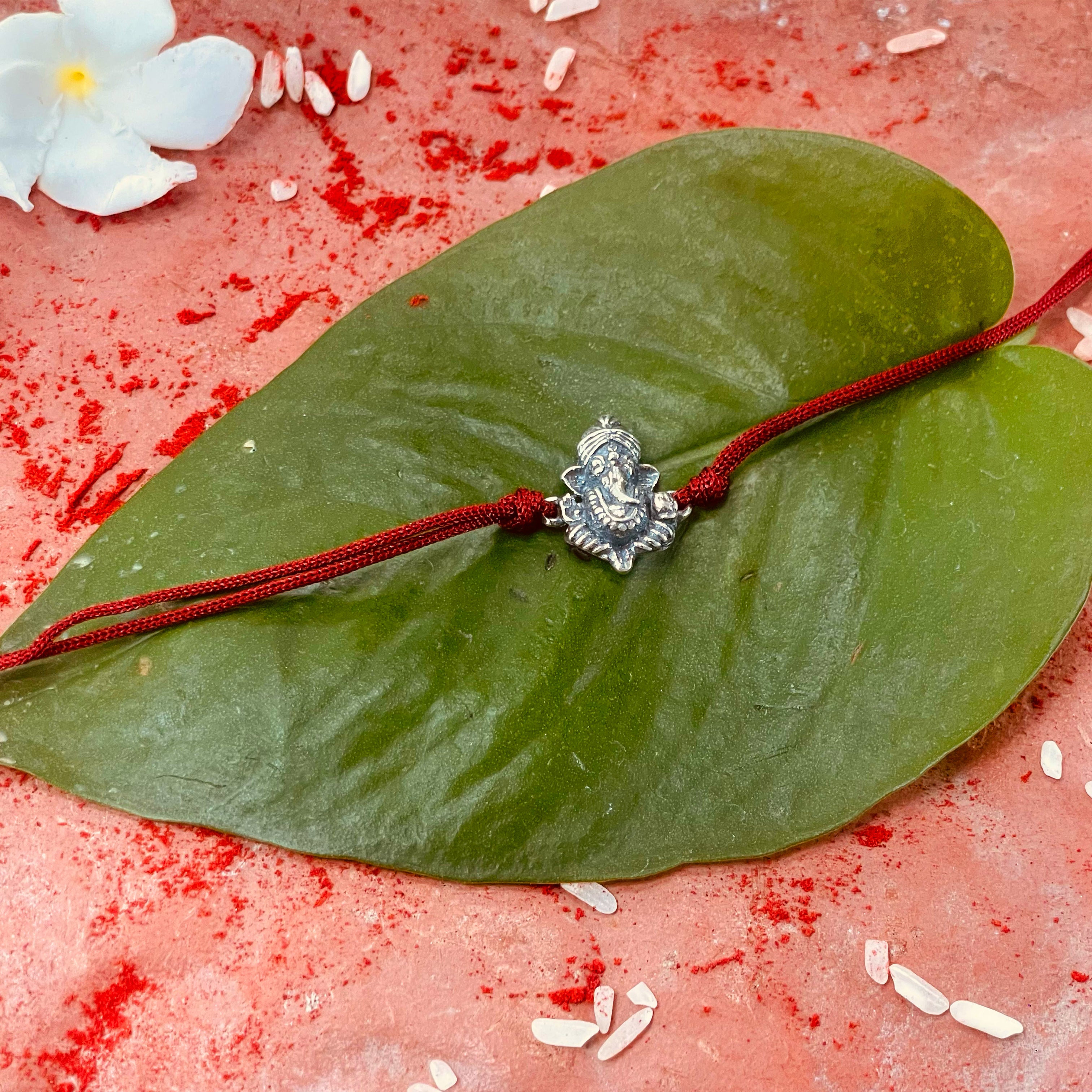 trueBrowns 925 Sterling Silver Lord Ganesh Idol Thread Rakhi