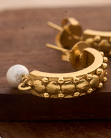 trueBrowns 22K Gold-Plated Pearl Drop Earrings