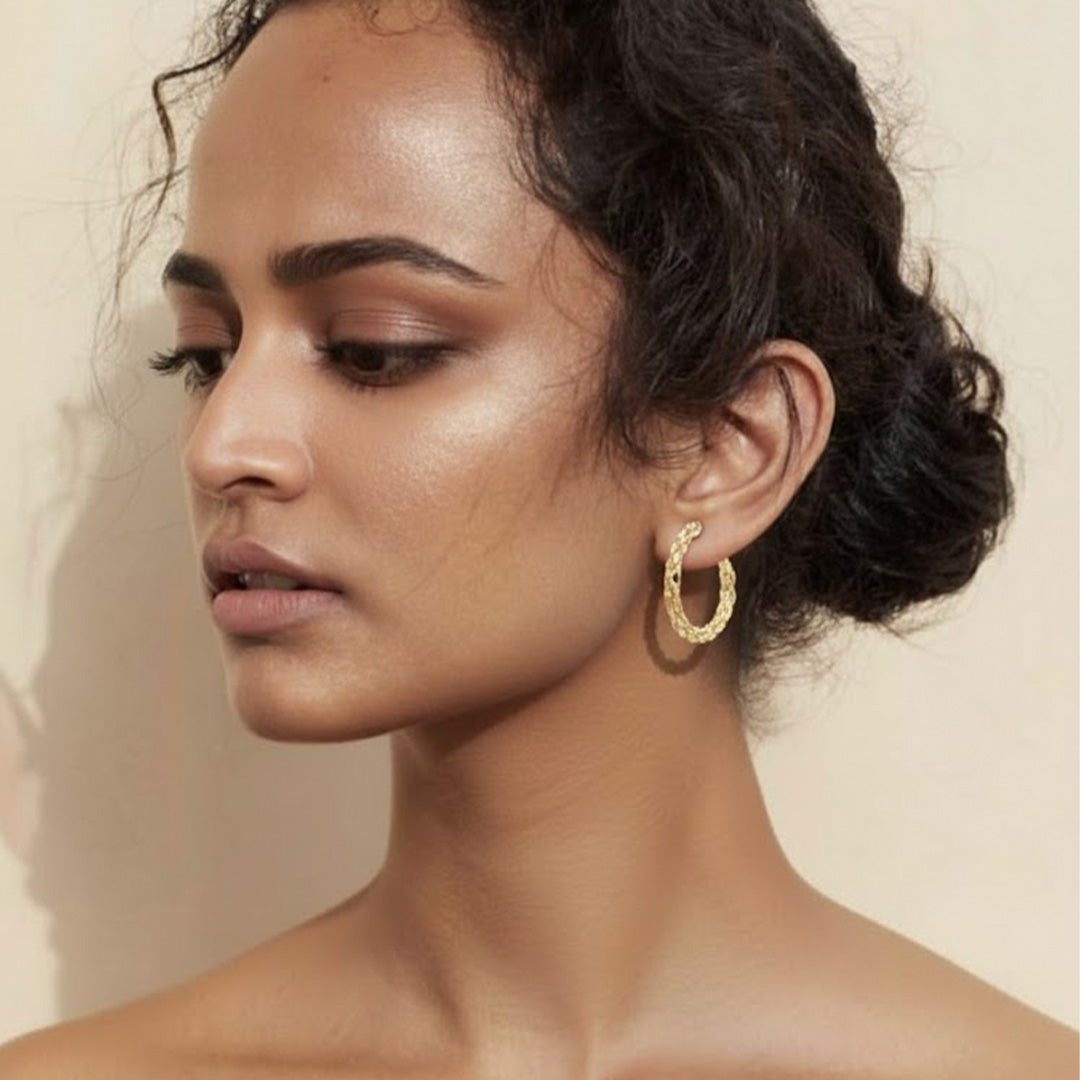 trueBrowns Golden Circular Hoop Earrings