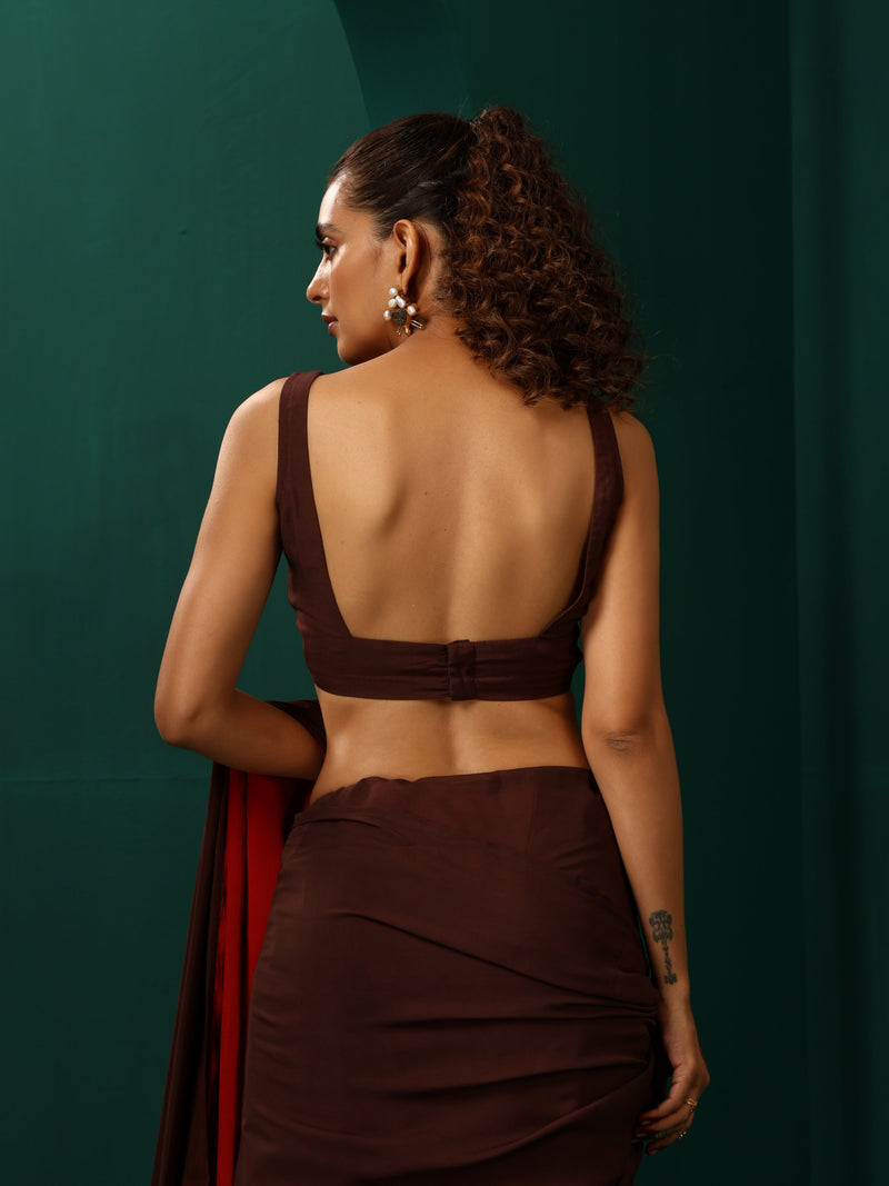 trueBrowns Cola Muslin Silk Sleeveless Blouse