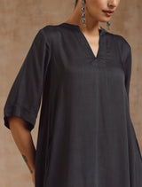 Grey Modal High-Low Relax Kurta Set