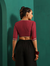 trueBrowns Purple Silk Gota Blouse