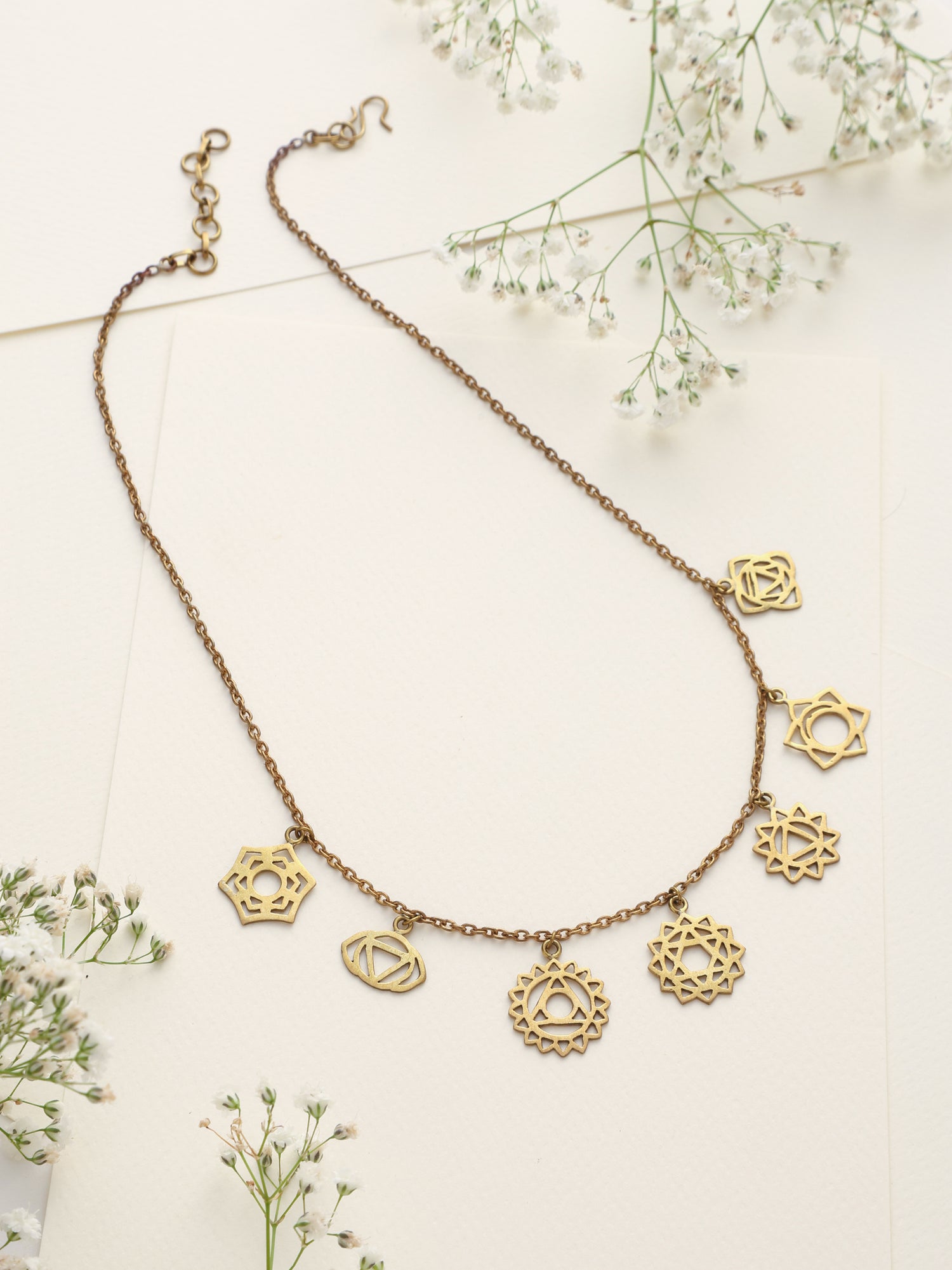 trueBrowns Brass Dangle Necklace