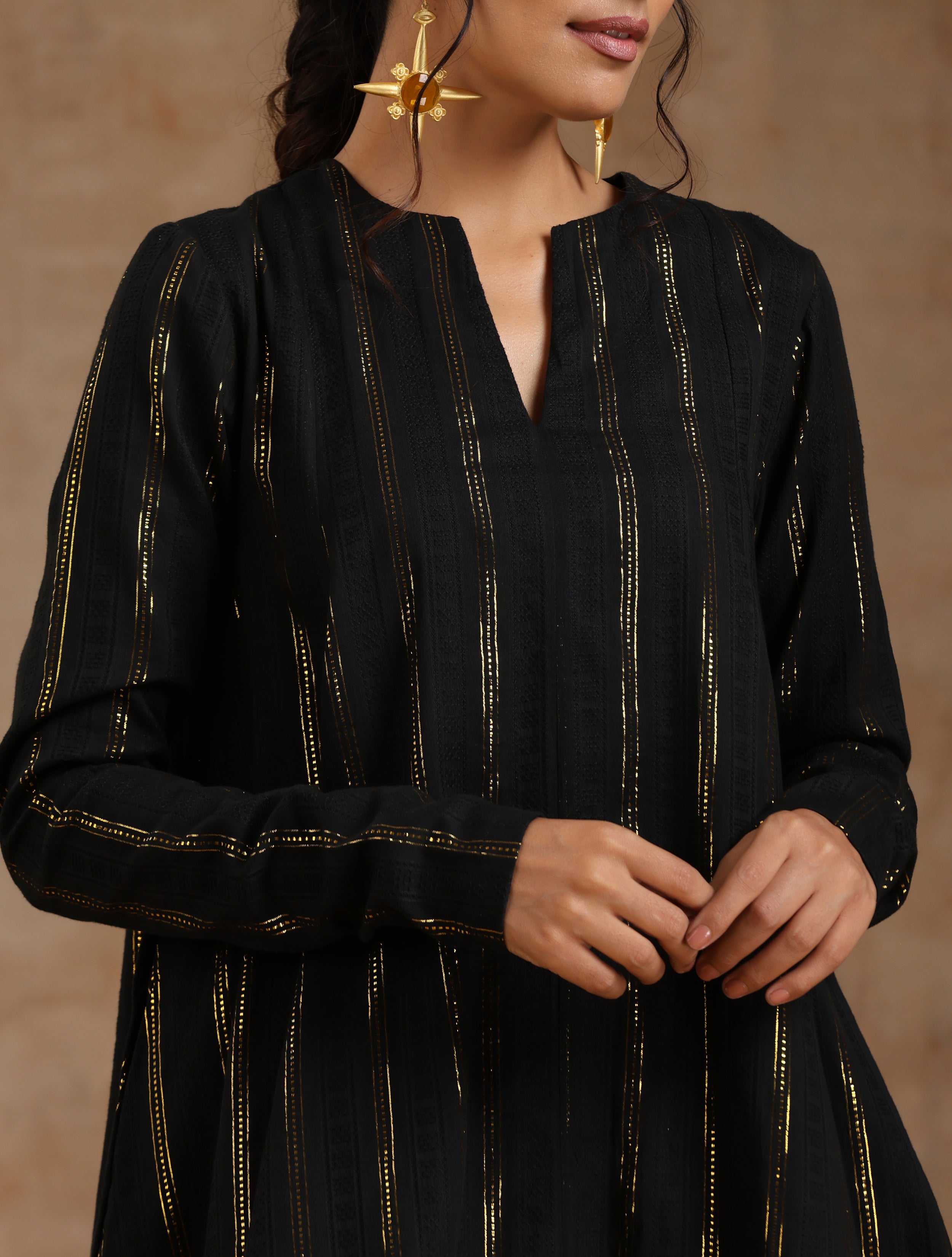 trueBrowns Black Velvet Embroidered Co-ord Set main image 1