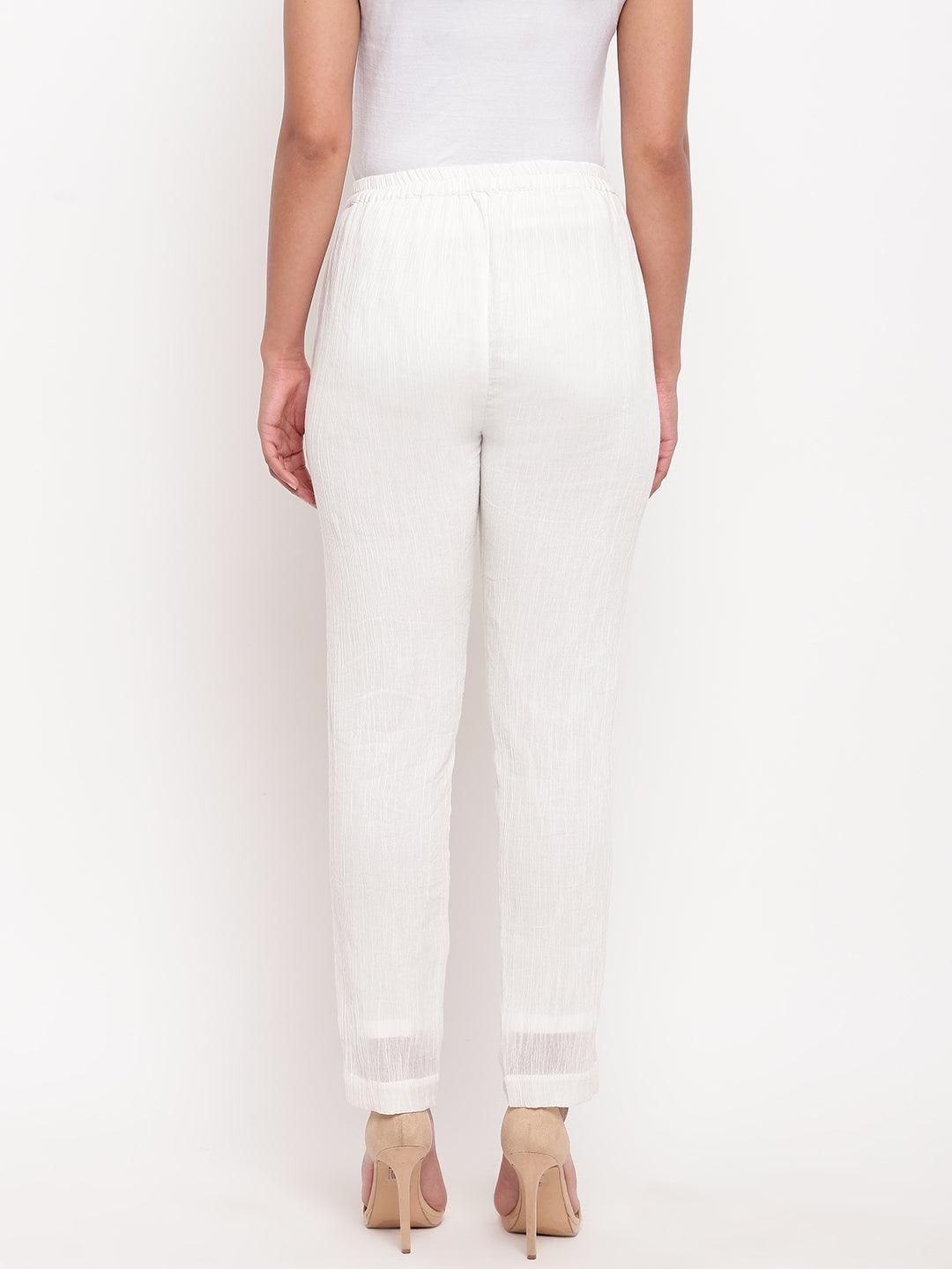 White Crinkled Pant - trueBrowns