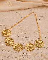 trueBrowns 22K Gold-Plated Leaf Choker