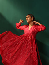 trueBrowns Pink Square Viscose Silk Kurta Pant Set