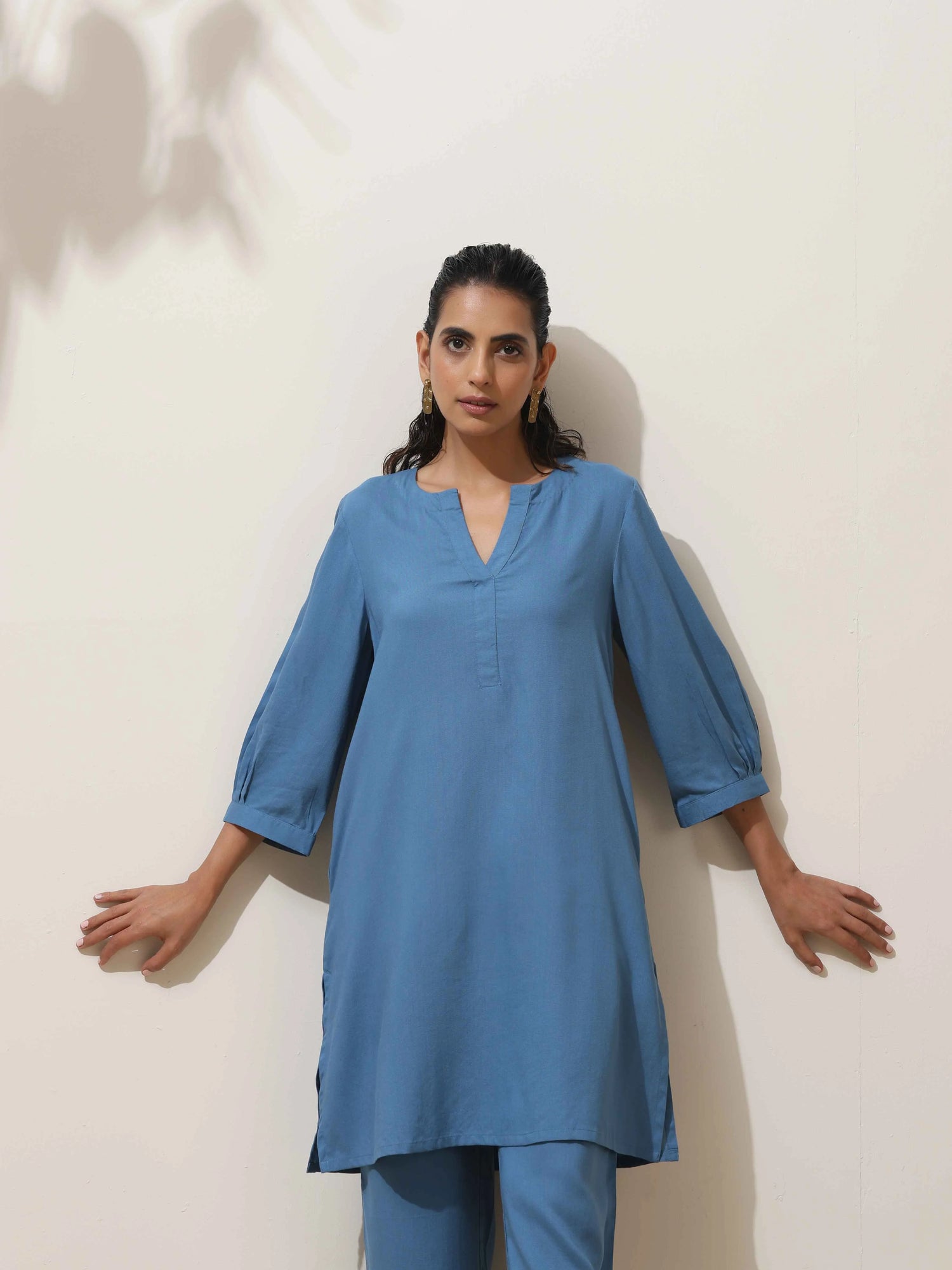 trueBrowns Blue Viscose Co-ord Set