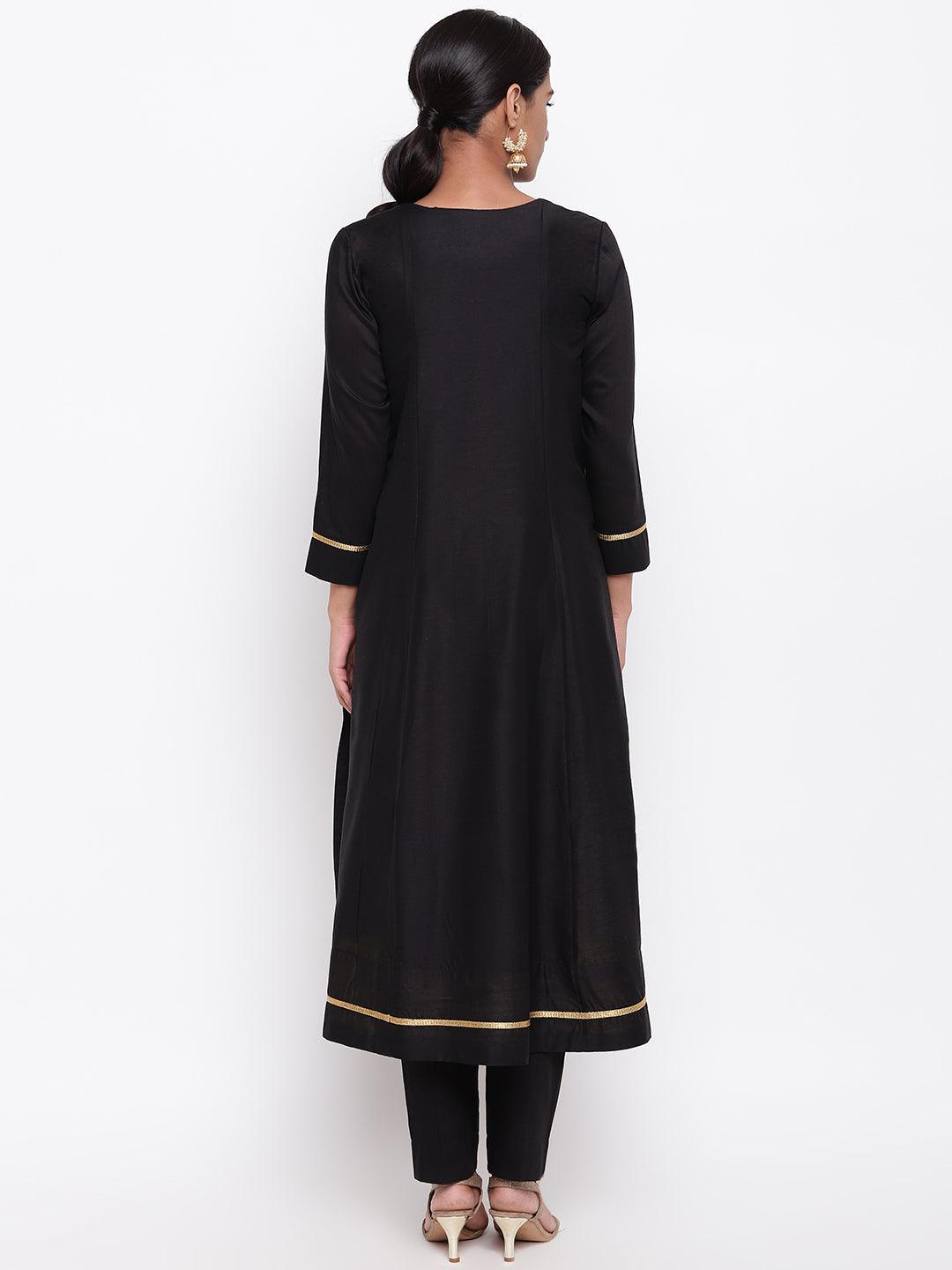 Black Pop Green Kurta-Pant - trueBrowns