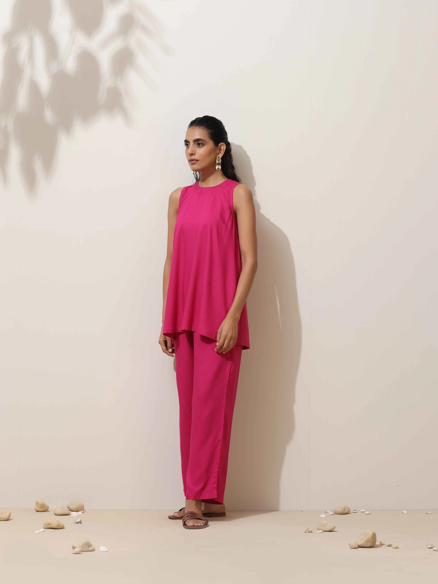 trueBrowns Pink Viscose Co-ord Set