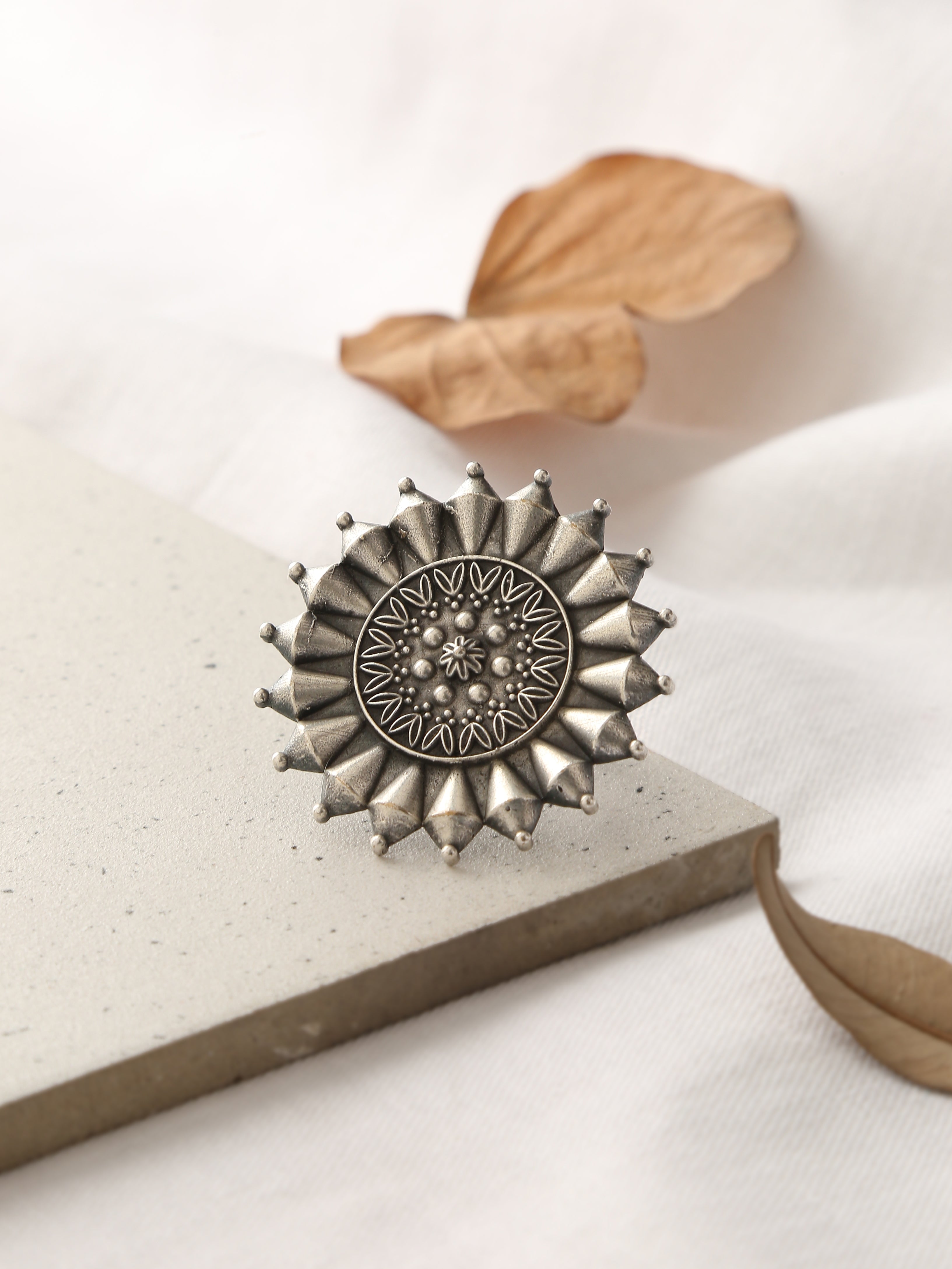 Silver-Plated Mandapa Ring