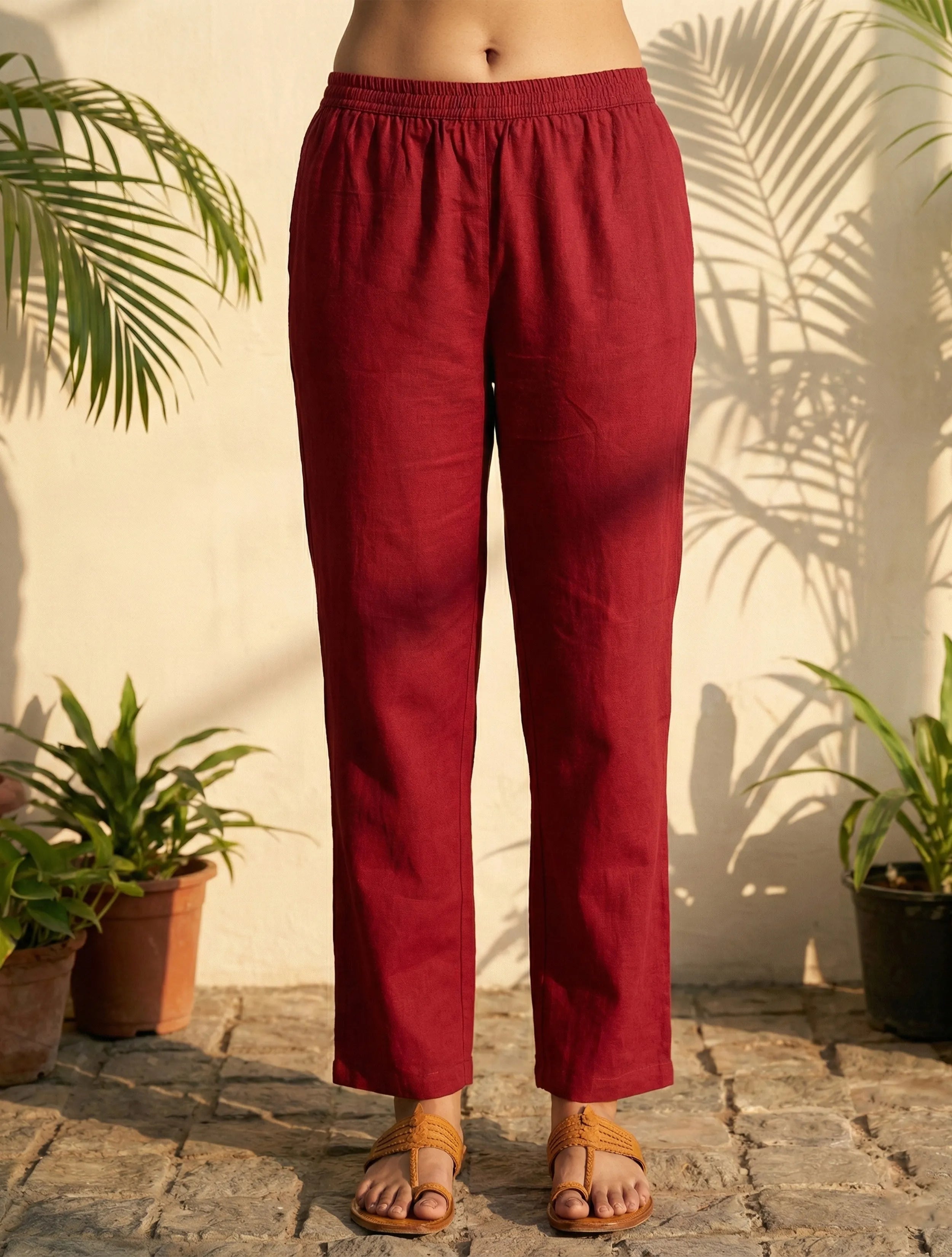 trueBrowns Maroon Floral Print V-Neck Anarkali Kurta Pant Dupatta Set