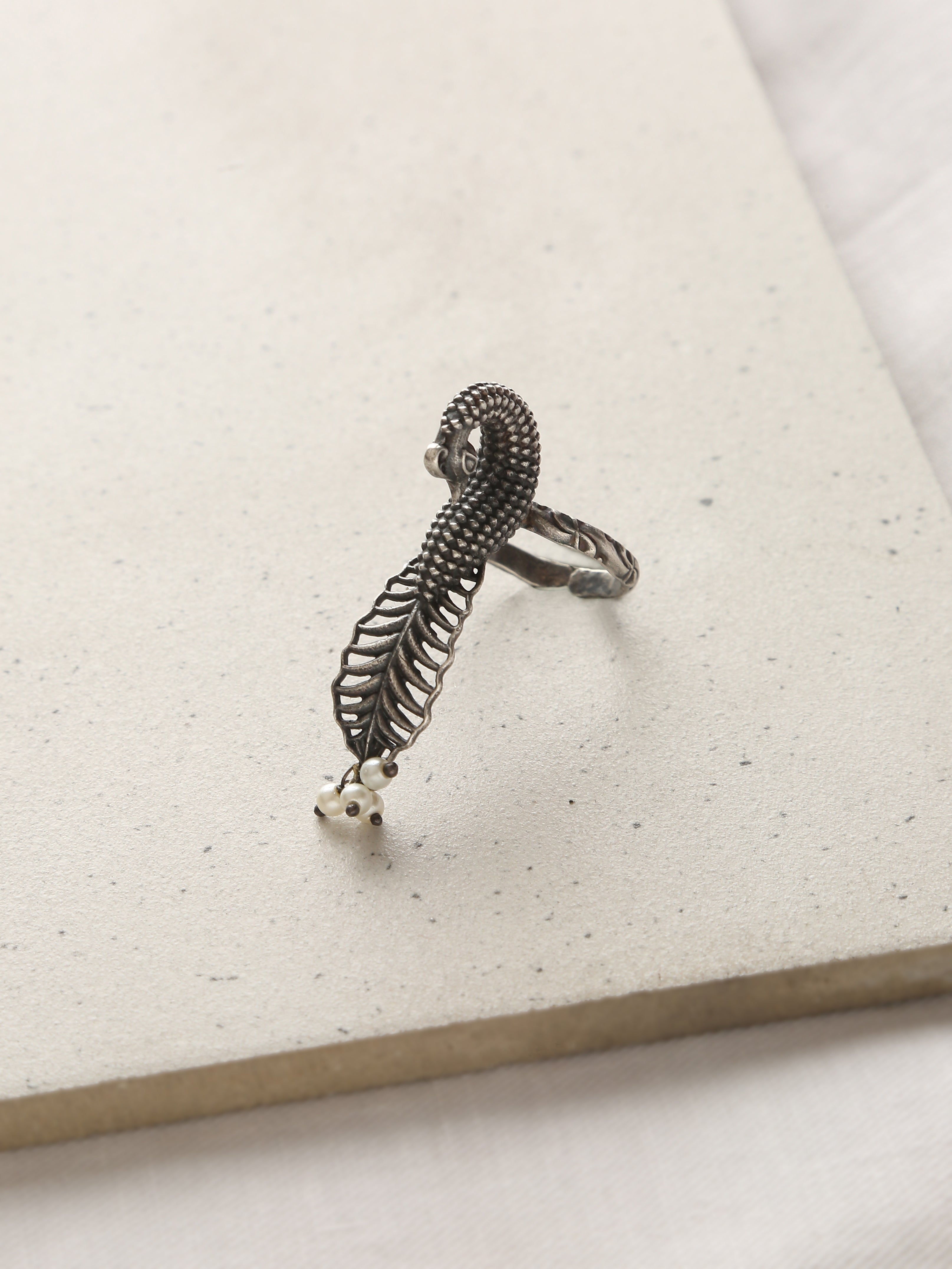 Silver-Plated Peacock Ring