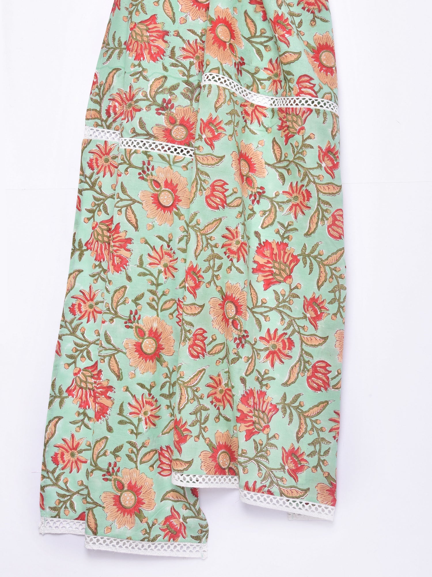Turkish Blue Block Print Cotton Stole