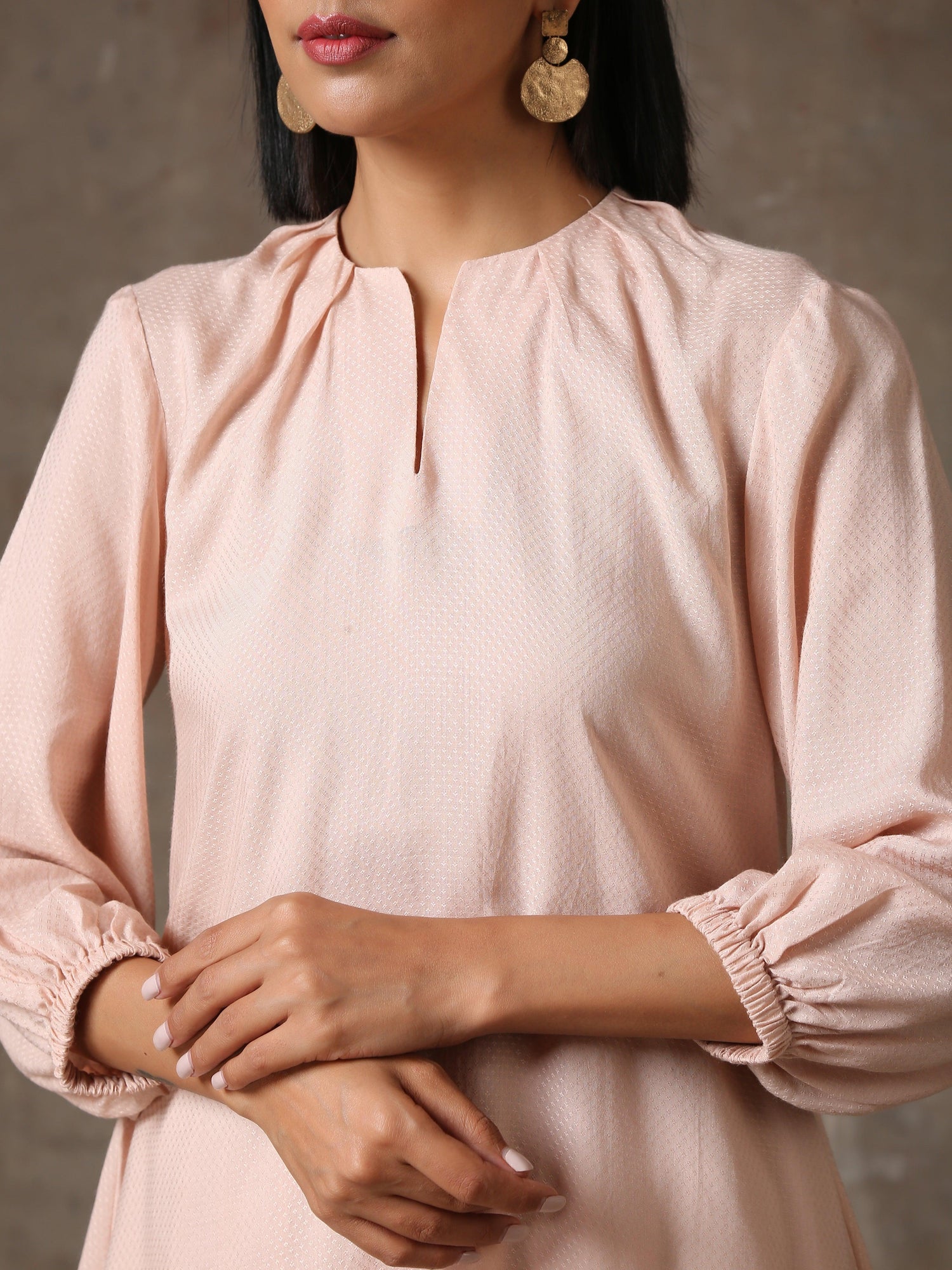 The Edwina - Rose Pink Solid Textured Co-Ord Set - trueBrowns