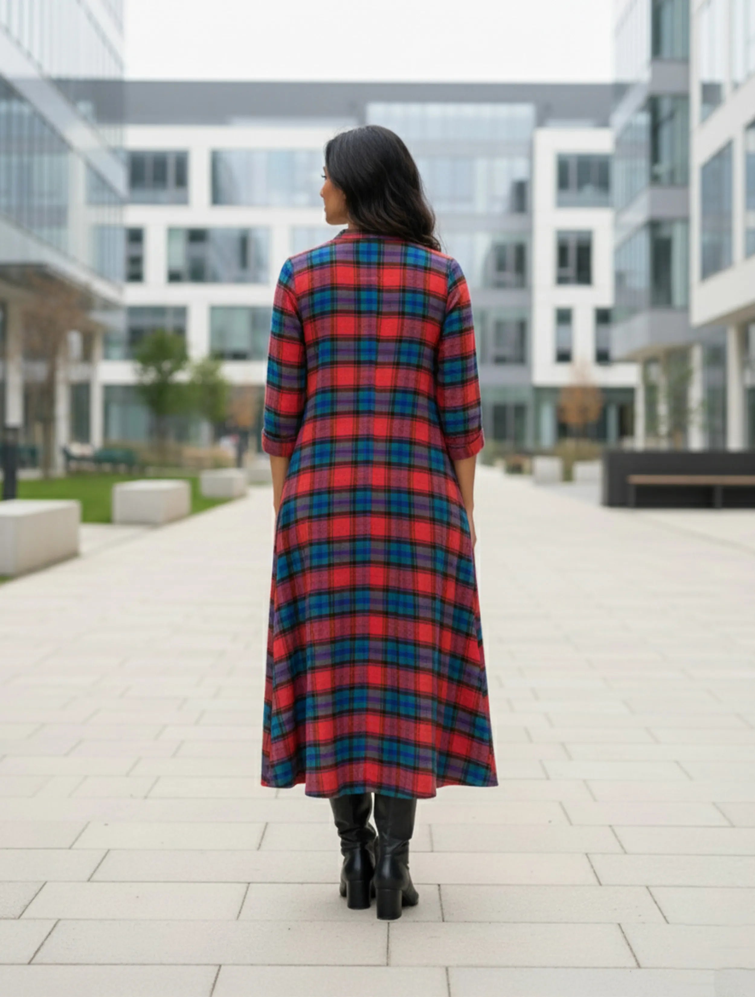trueBrowns Red Check Dress