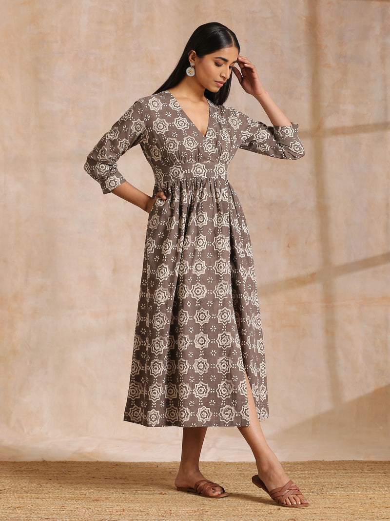 Clay Dabu Overall Print Cotton Wrap Dress | Relove