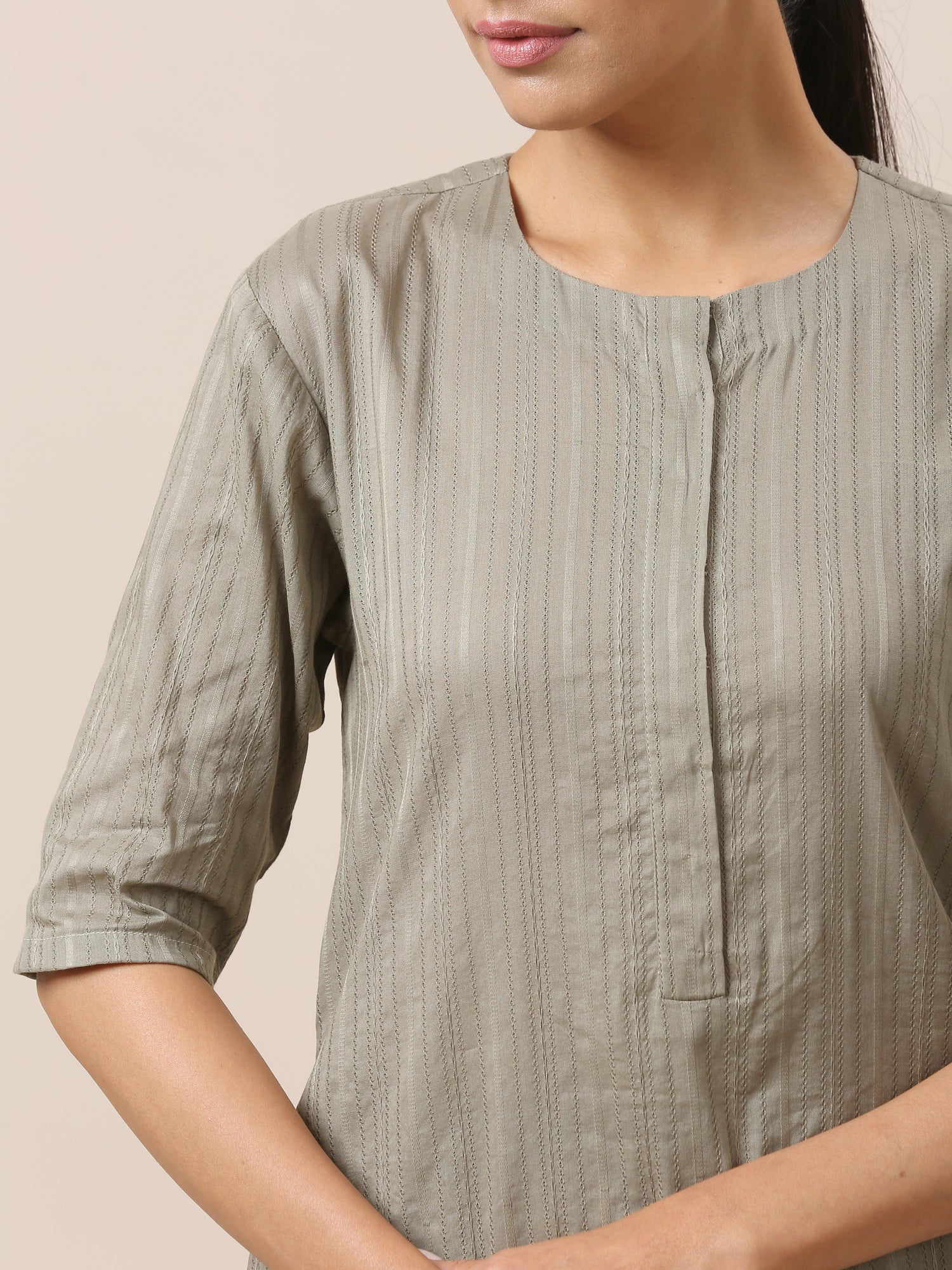 Cotton Olive Green Short Co-Ord Set - trueBrowns