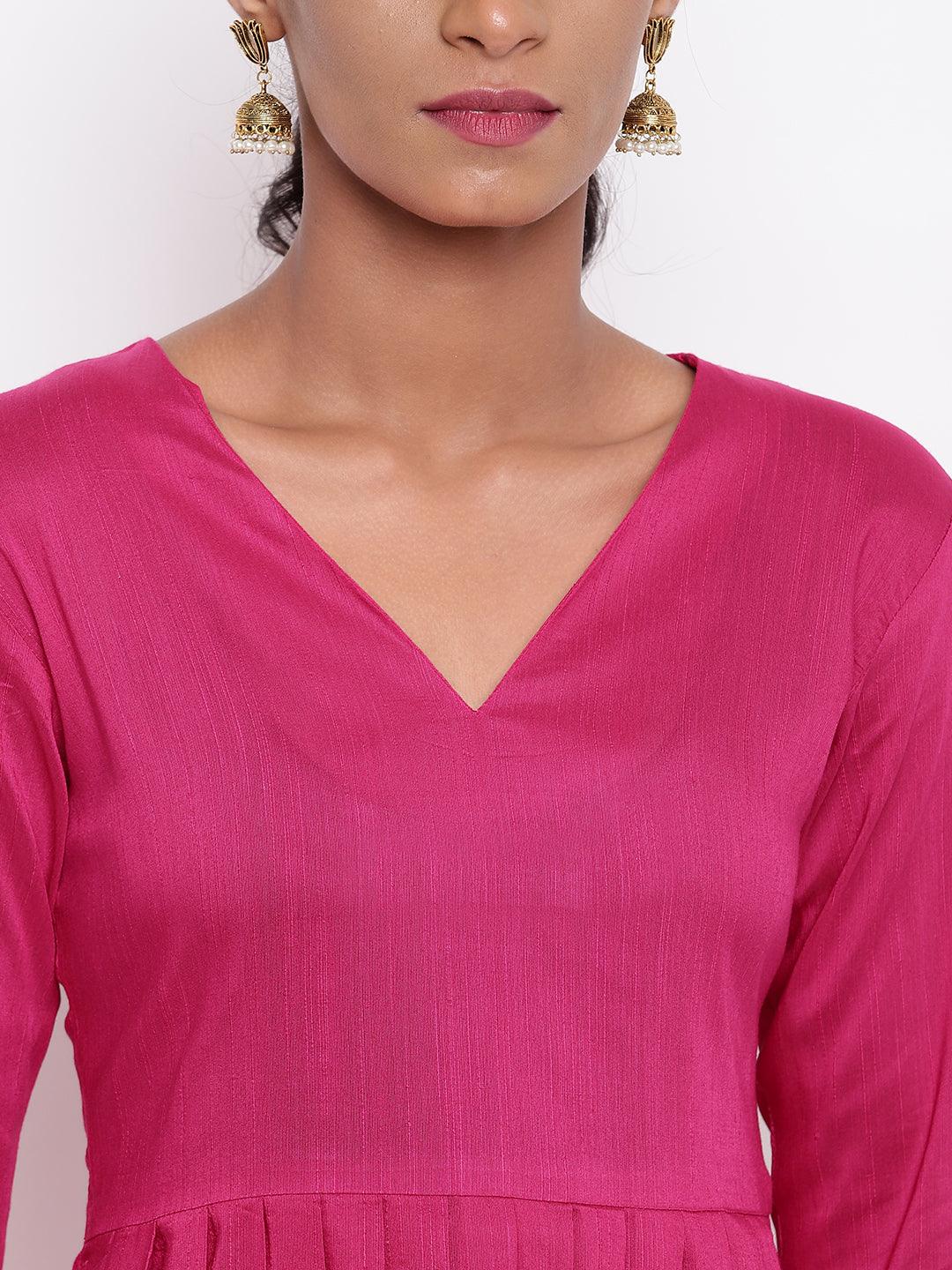 Pink Embellished Sleeve Kurta-Pant - trueBrowns