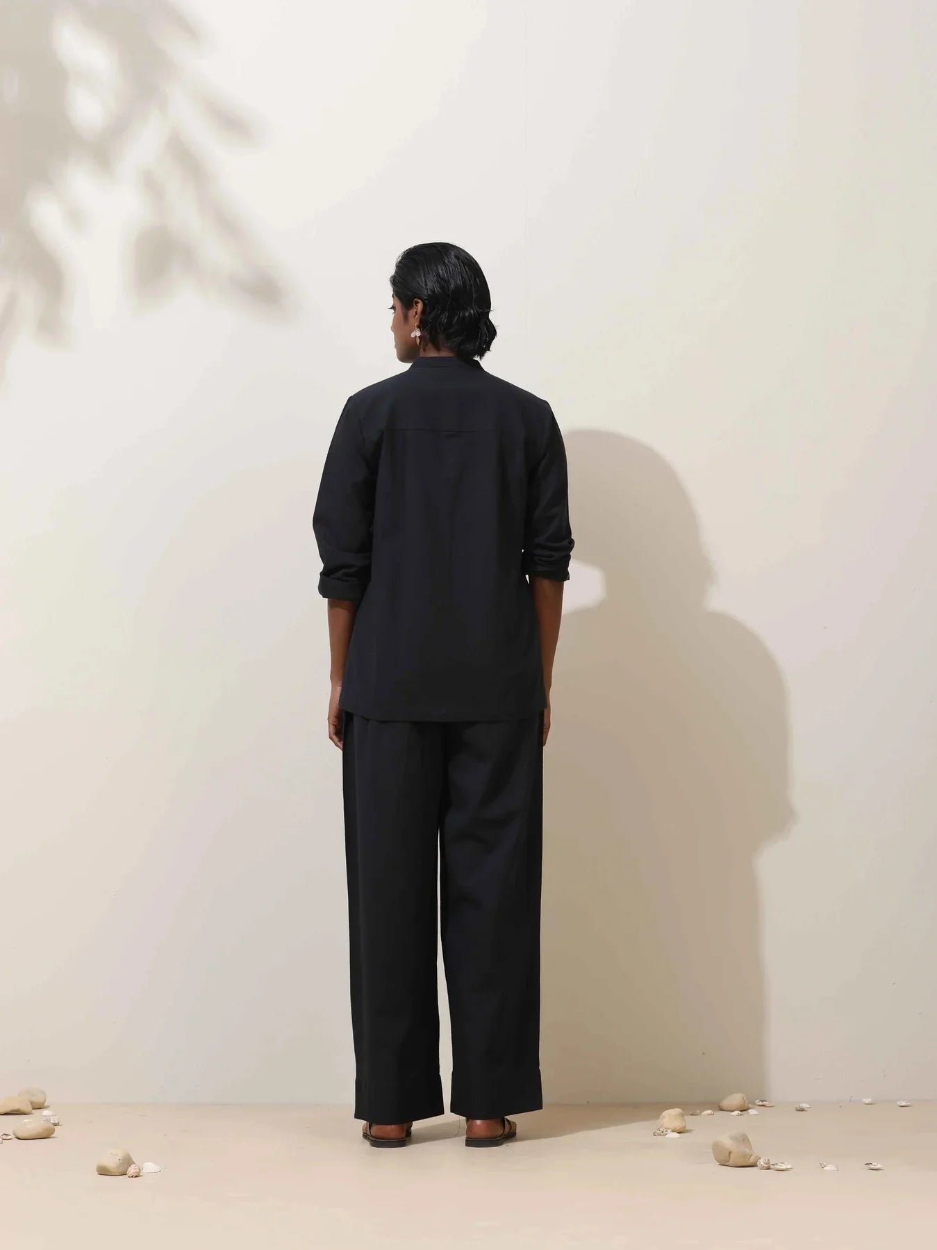 trueBrowns Black Cotton Linen Co-Ord Set