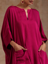 Pink Modal Boxy Fit High-Low Co-Ord Set