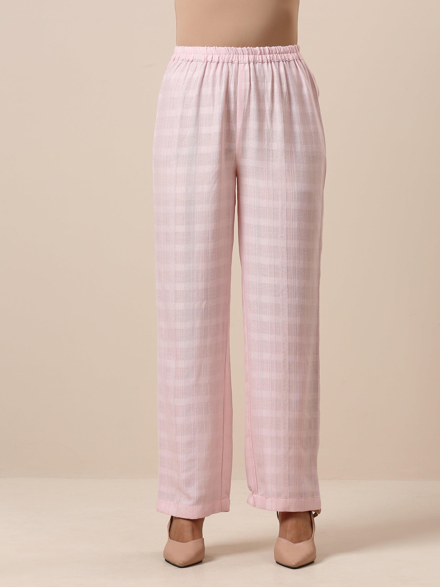 Cotton Rose Pink Flared Kurta Pant Set - trueBrowns