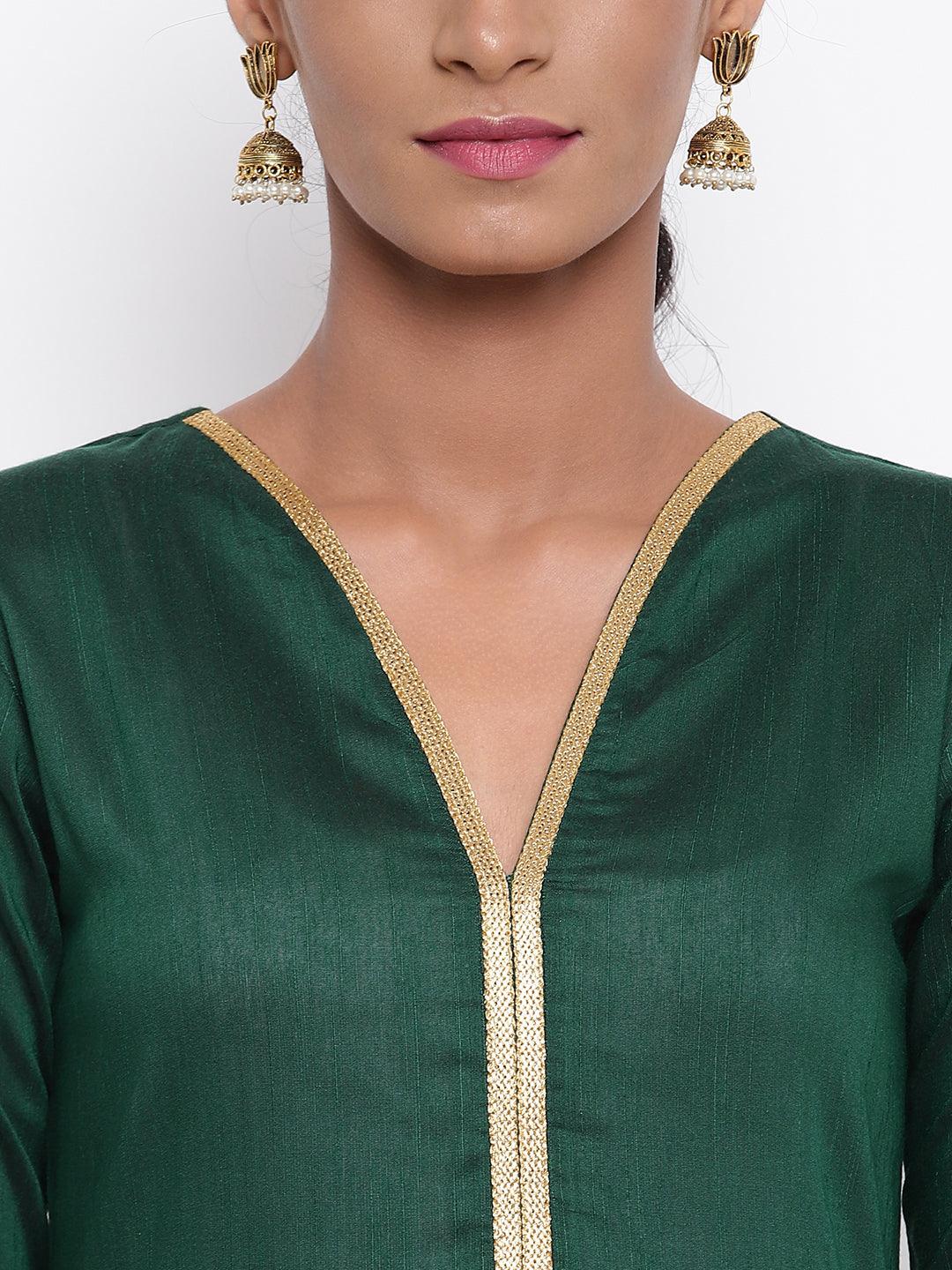 Green Gold Lace Dress - trueBrowns