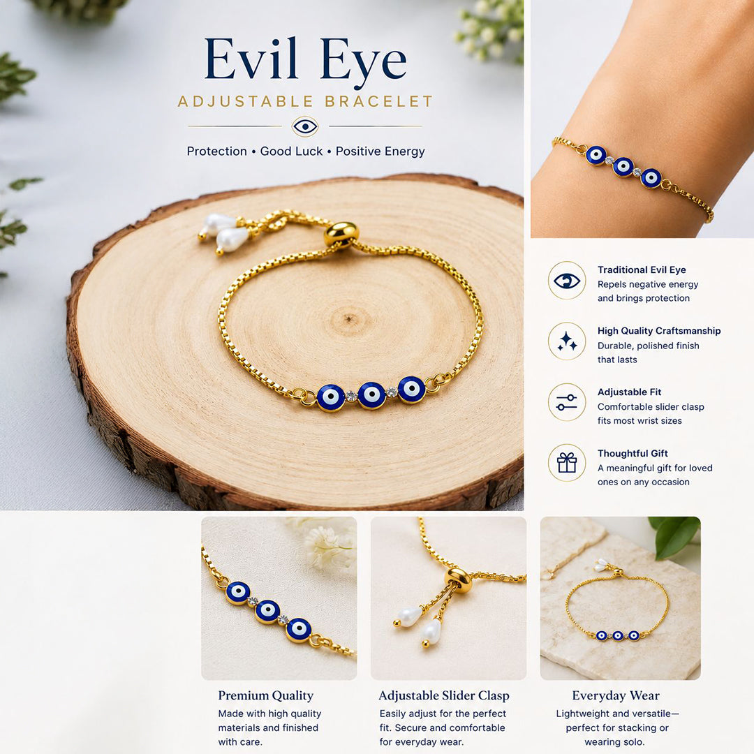 trueBrowns Blue Evil Eye Bracelet Rakhi