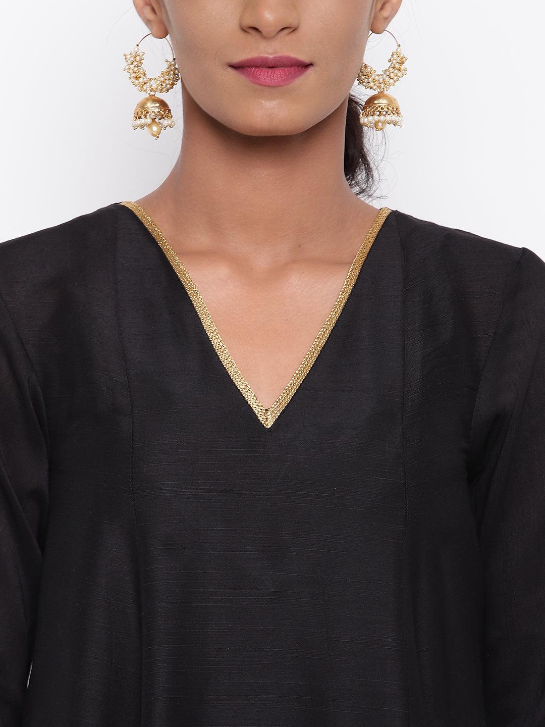 Black Pop Green Kurta-Pant - trueBrowns