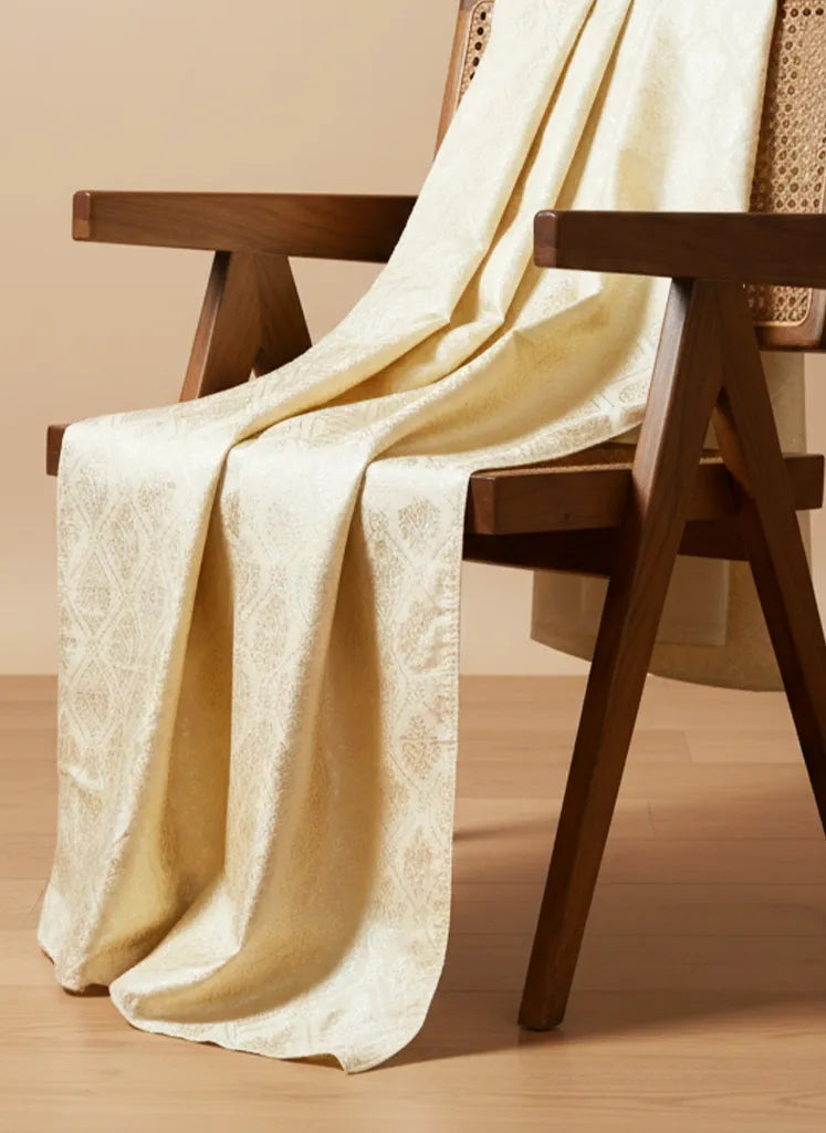 trueBrowns Ivory Floral Brocade Dupatta