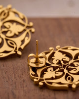 trueBrowns 22K Gold-Plated Leaf Earrings