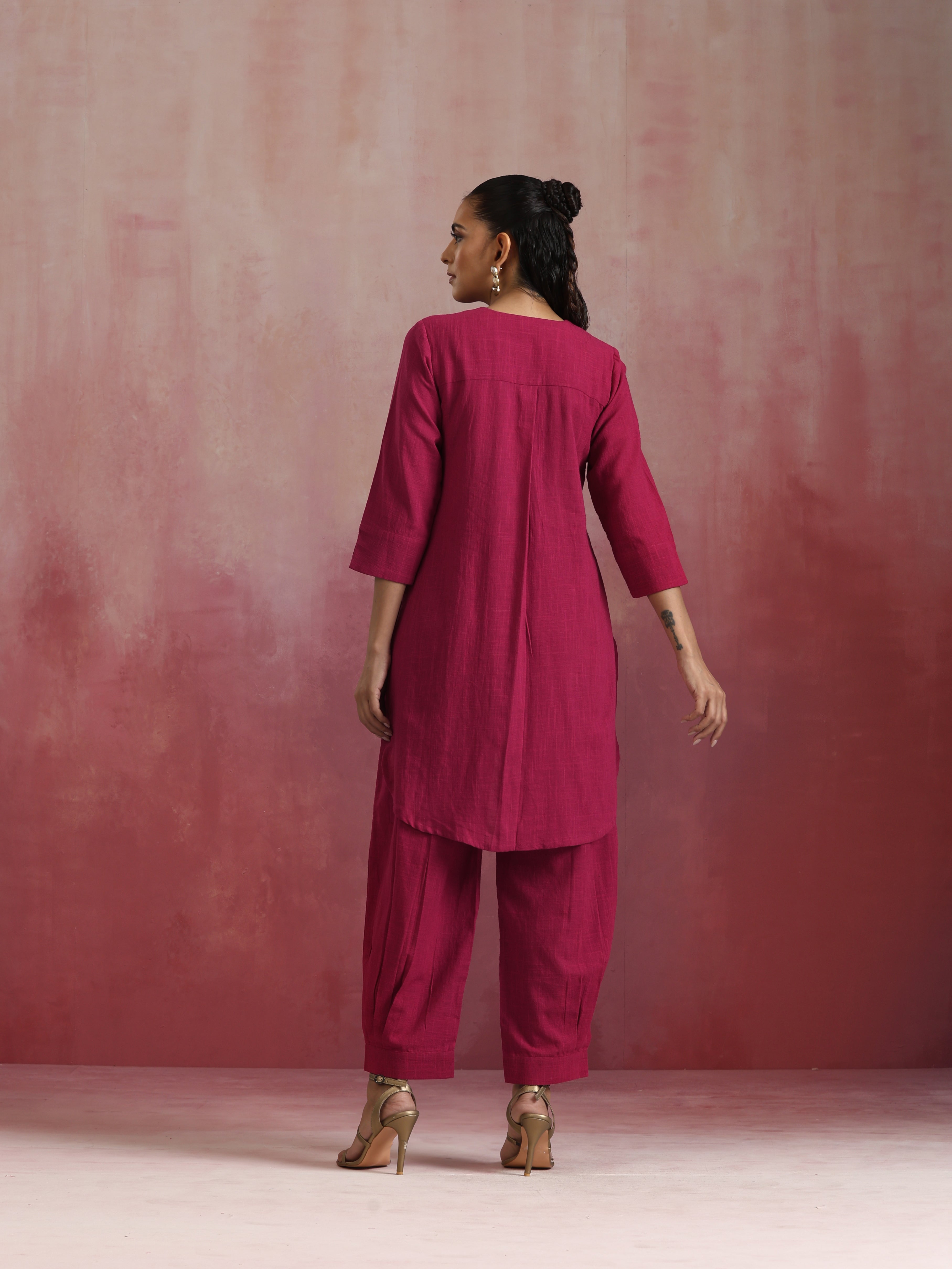 trueBrowns Magenta Cotton Co-ord set