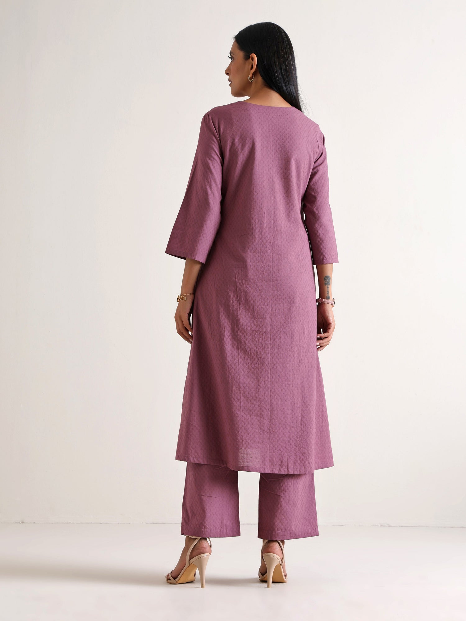 Orchid Overlap Pleat Kurta Pant Set