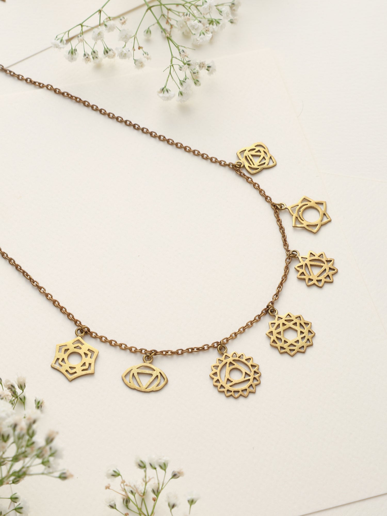 trueBrowns Brass Dangle Necklace