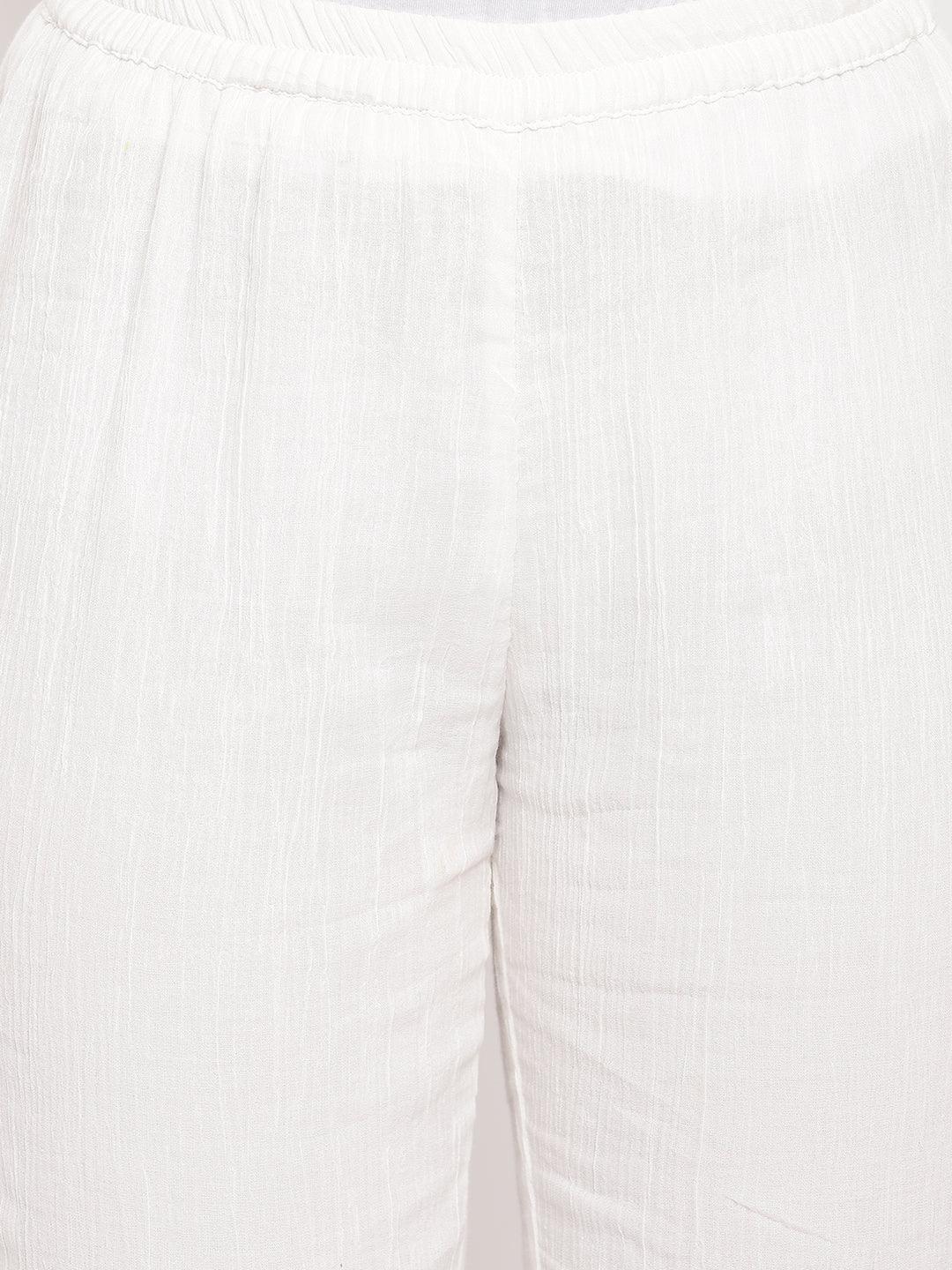 White Crinkled Pant - trueBrowns