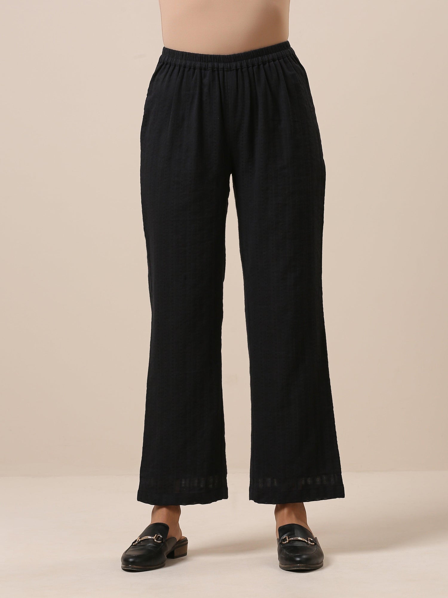 Cotton Black Flared Kurta Pant Set - trueBrowns