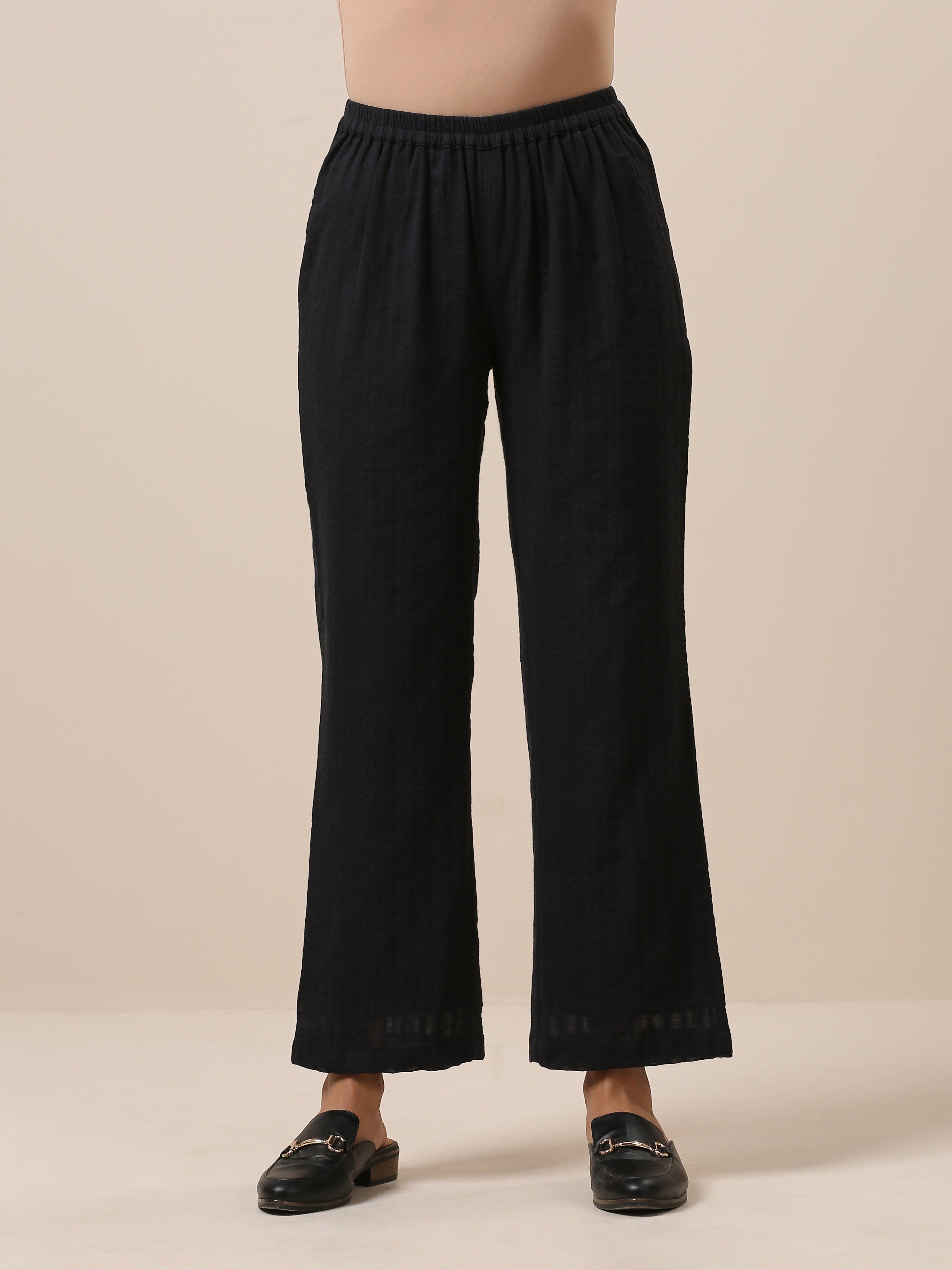 Cotton Black Flared Kurta Pant Set - trueBrowns