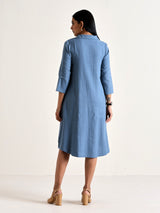 Light Blue Short Collared Dress