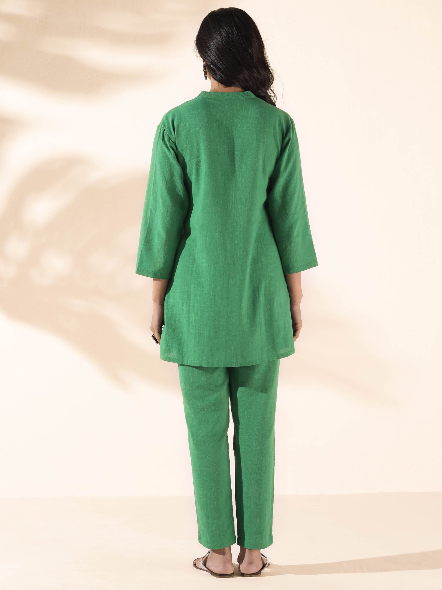 trueBrowns Green Cotton Relaxed Co-ord Set