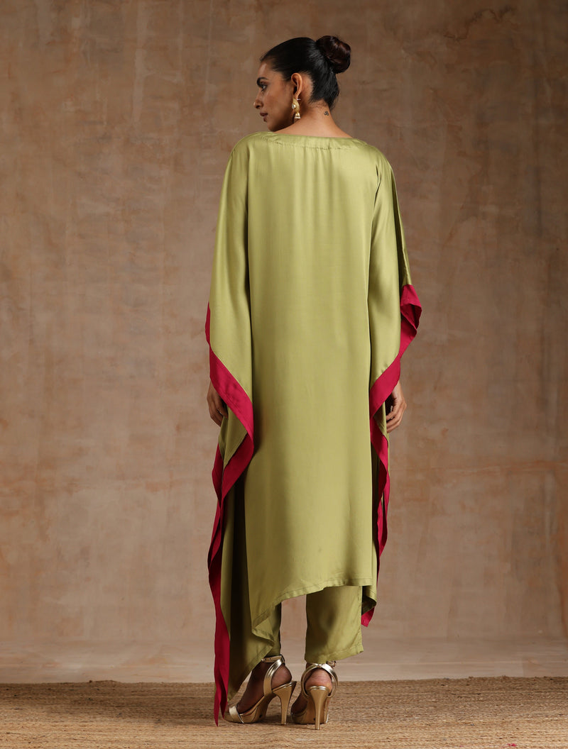 Light Green Modal High-Low Kaftan Kurta Set