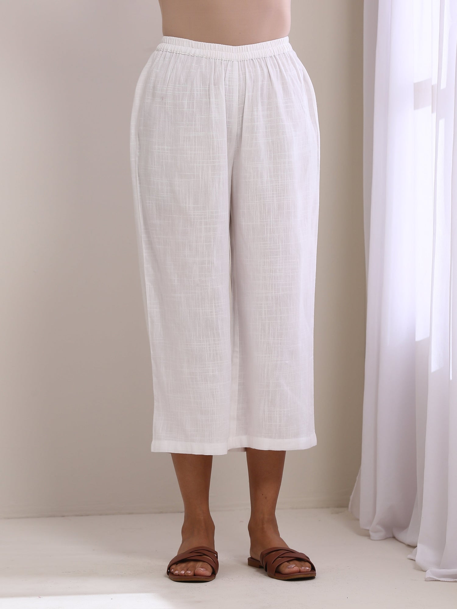 White Slub Texture Short Angrakha Co-Ord Set