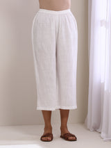 White Slub Texture Short Angrakha Co-Ord Set