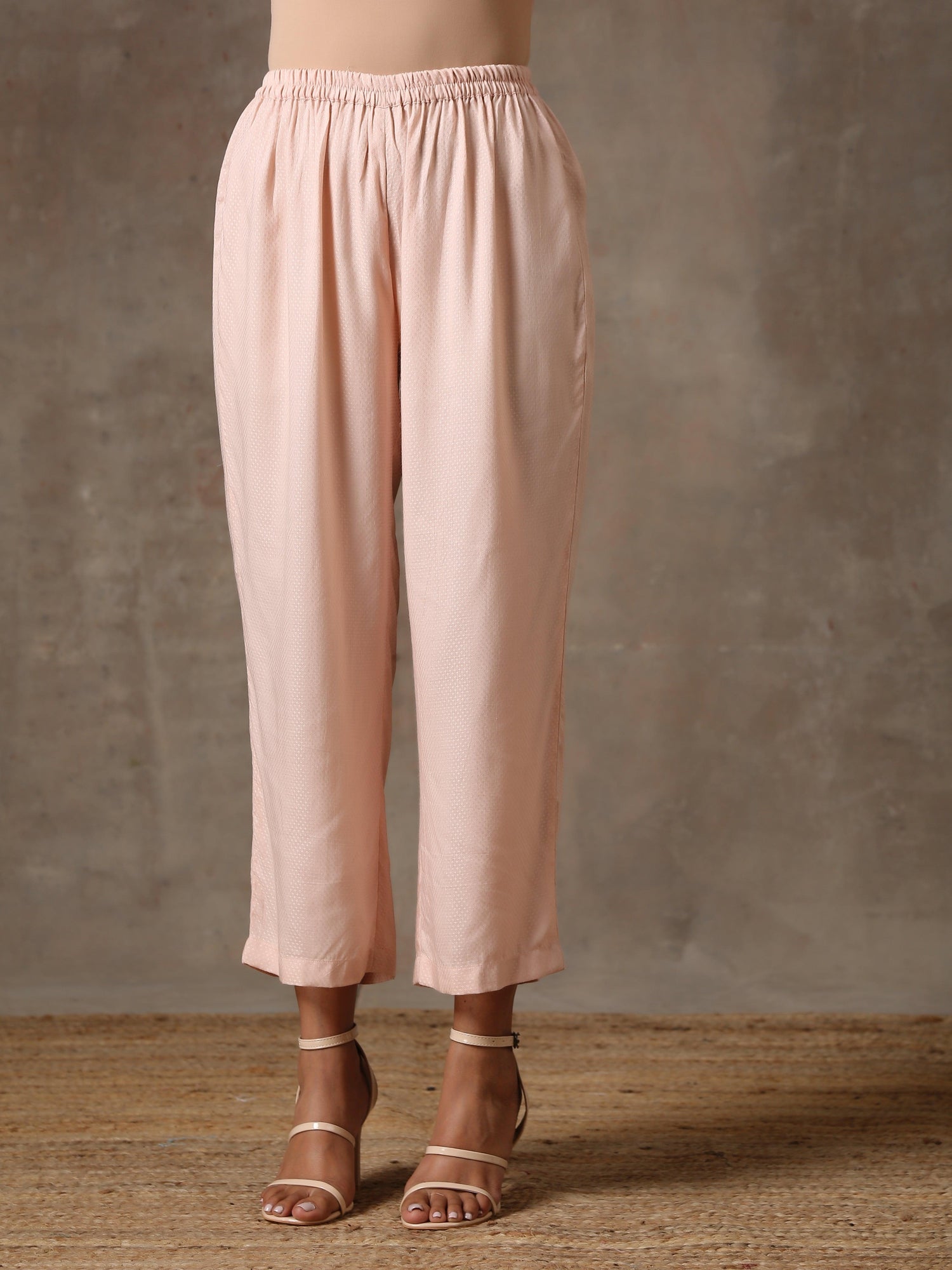 The Edwina - Rose Pink Solid Textured Co-Ord Set - trueBrowns