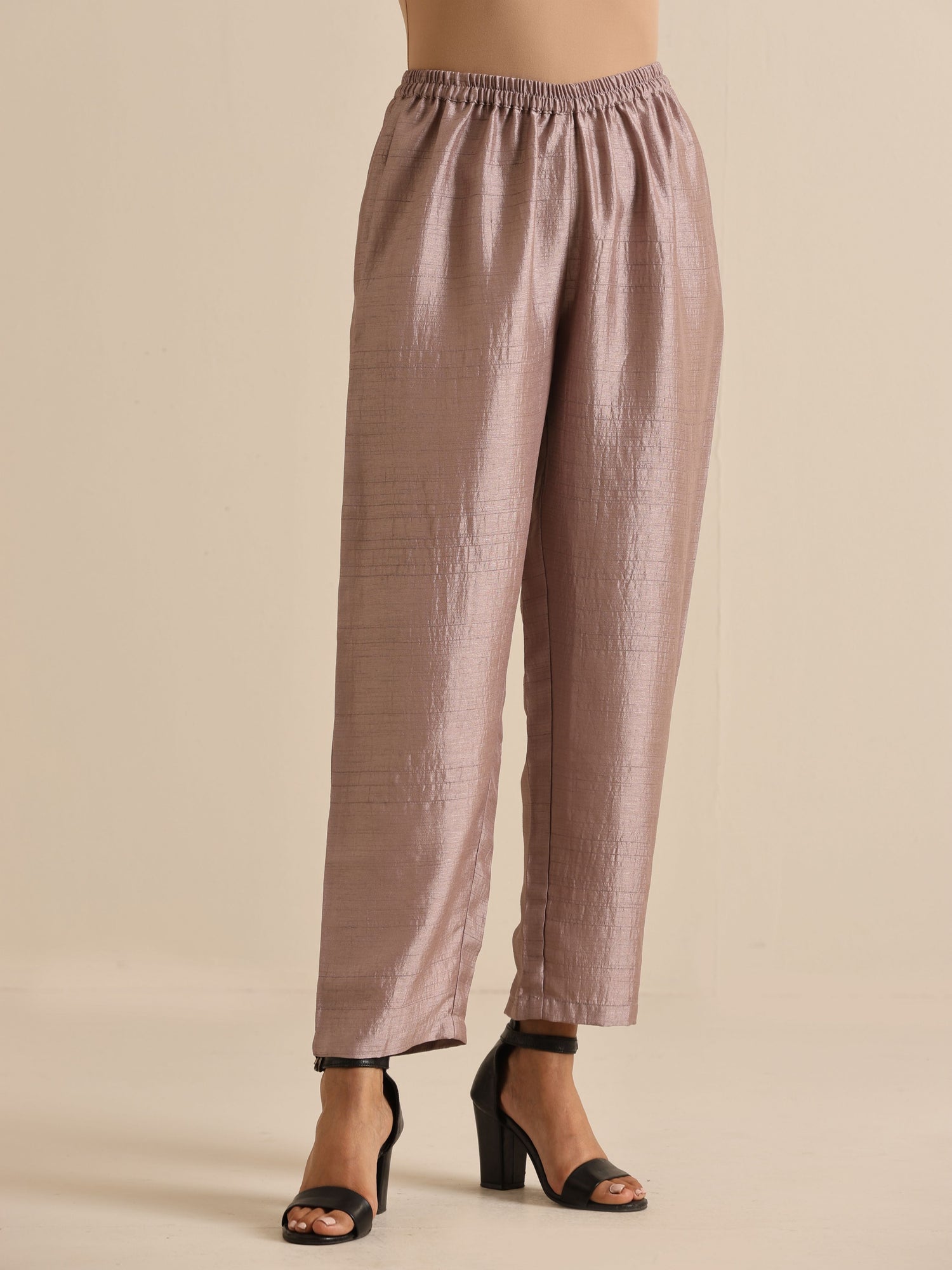 Grey Silk Texture Relaxed Co-Ord Set