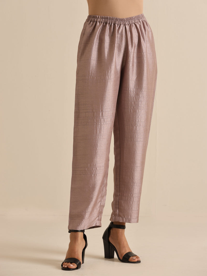 Grey Silk Texture Relaxed Co-Ord Set
