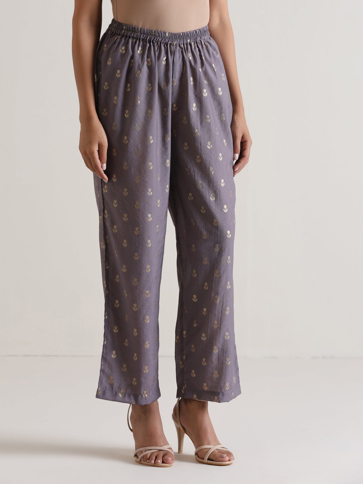 Plum Grey Foil Short Co-Ord Set