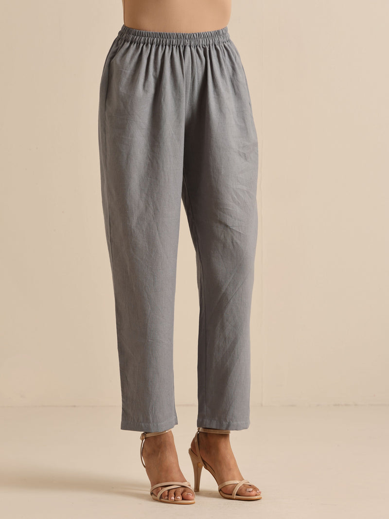 Steel Blue Khadi Relaxed Co-Ord Set